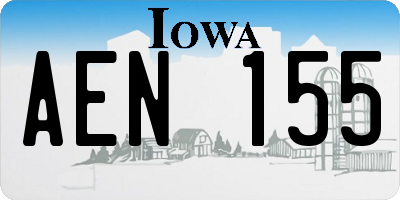 IA license plate AEN155