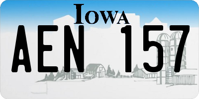 IA license plate AEN157