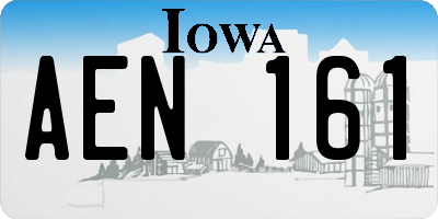 IA license plate AEN161