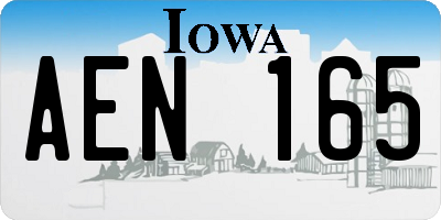 IA license plate AEN165