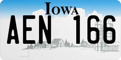 IA license plate AEN166