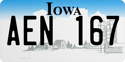IA license plate AEN167