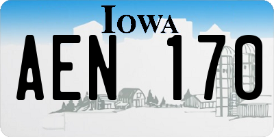 IA license plate AEN170