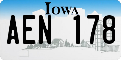 IA license plate AEN178