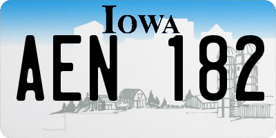 IA license plate AEN182