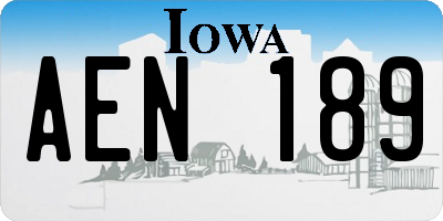 IA license plate AEN189