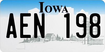 IA license plate AEN198