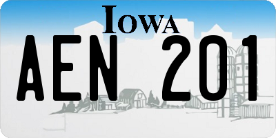 IA license plate AEN201