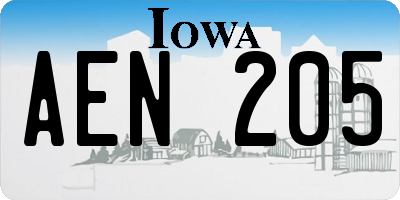 IA license plate AEN205