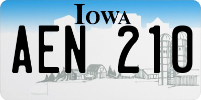IA license plate AEN210