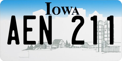 IA license plate AEN211