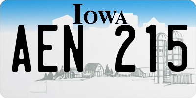 IA license plate AEN215