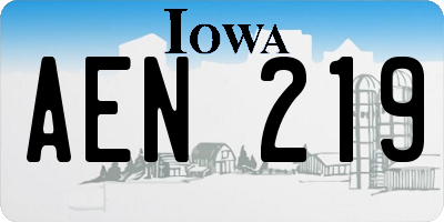 IA license plate AEN219