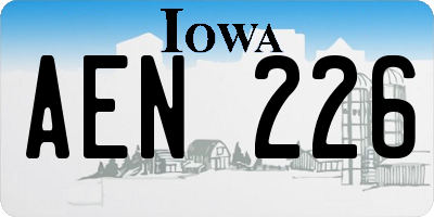 IA license plate AEN226