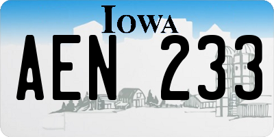 IA license plate AEN233