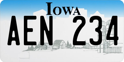 IA license plate AEN234