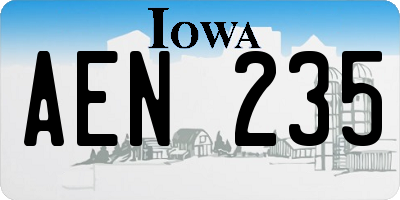 IA license plate AEN235