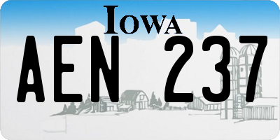 IA license plate AEN237