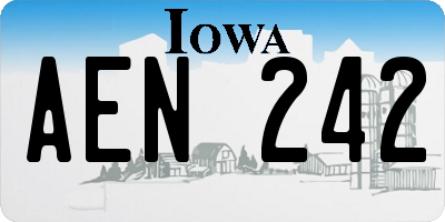 IA license plate AEN242