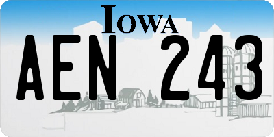 IA license plate AEN243