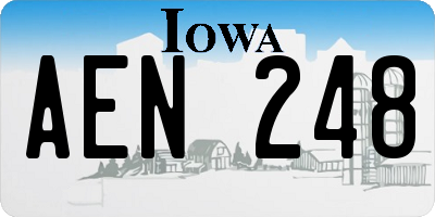 IA license plate AEN248