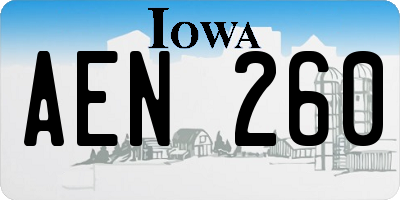 IA license plate AEN260