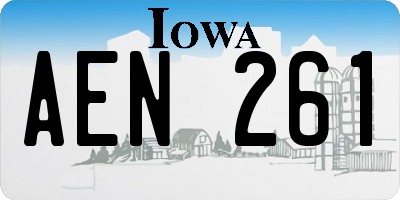 IA license plate AEN261