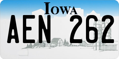 IA license plate AEN262