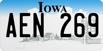 IA license plate AEN269