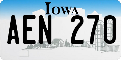 IA license plate AEN270