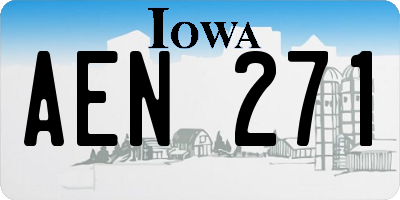 IA license plate AEN271
