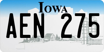 IA license plate AEN275