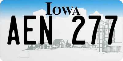 IA license plate AEN277