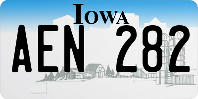 IA license plate AEN282