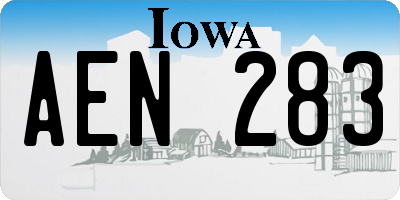IA license plate AEN283