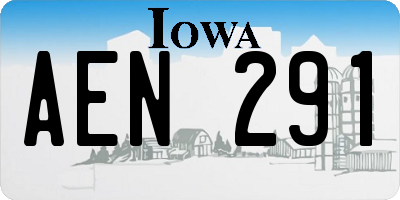 IA license plate AEN291