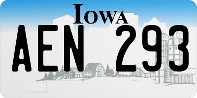 IA license plate AEN293