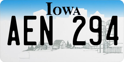 IA license plate AEN294