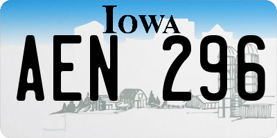 IA license plate AEN296