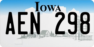 IA license plate AEN298