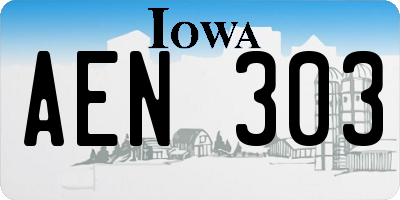 IA license plate AEN303