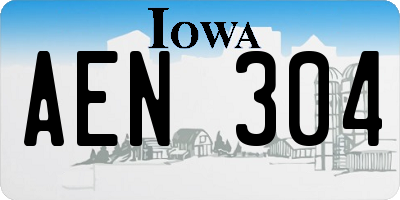 IA license plate AEN304