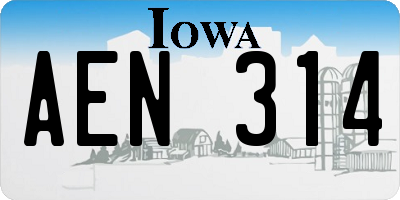 IA license plate AEN314