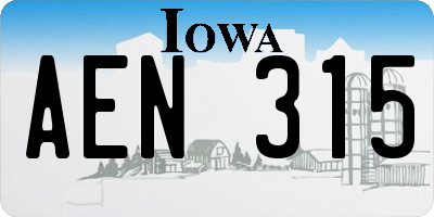 IA license plate AEN315