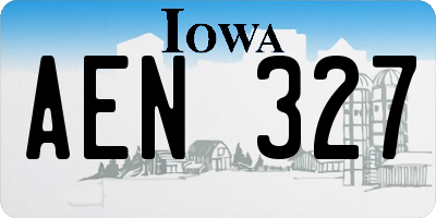 IA license plate AEN327