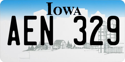 IA license plate AEN329