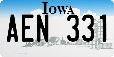 IA license plate AEN331