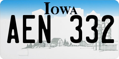 IA license plate AEN332