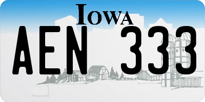 IA license plate AEN333