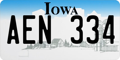 IA license plate AEN334